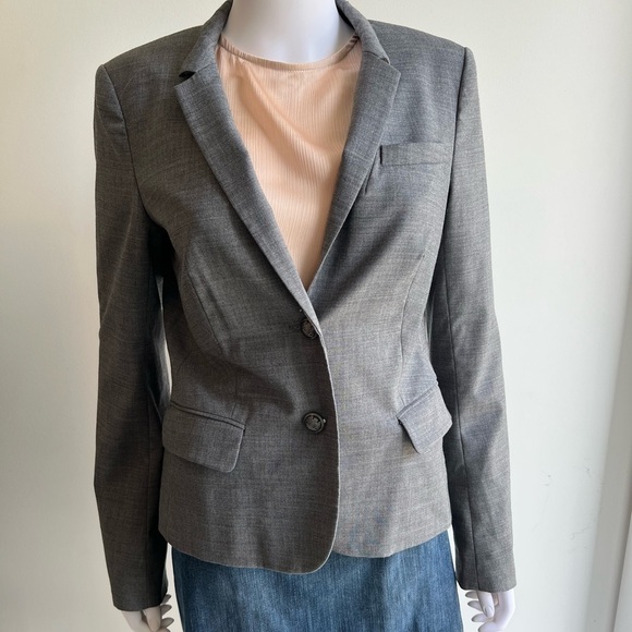 TALULA | Grey Wool Blend Fitted Blazer Two Button Front Opening - Picture 1 of 8